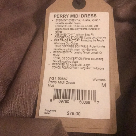 🎉HP🎉⭐️New Prana Perry Midi Dress Color Block Mud - Picture 7 of 8